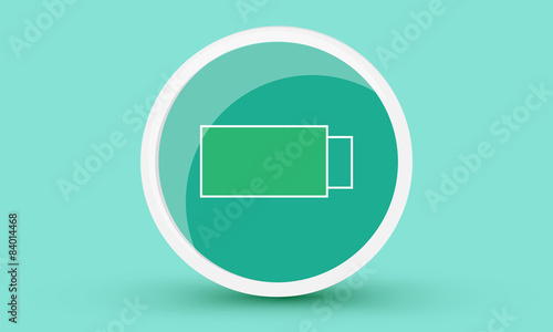 Battery full icon button vector.
