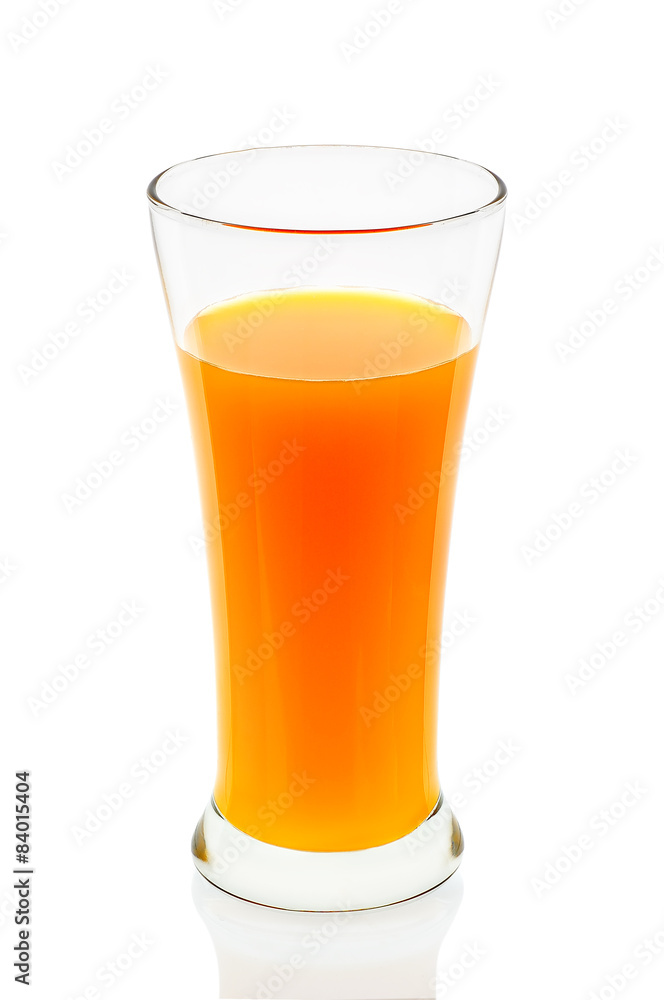 Orange juice of glass isolated on the white background Orange juice of glass isolated on the white background