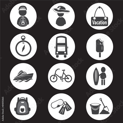 Travel and vacation Icons set