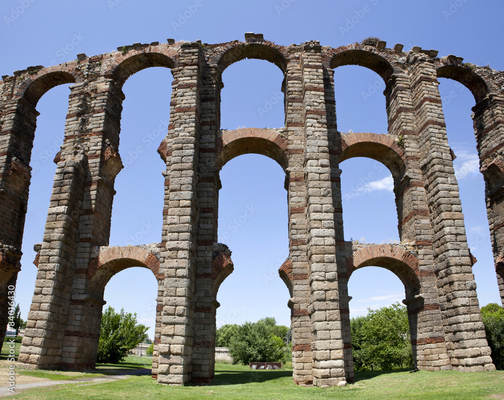 Vertical panoramic view of Roman Aqueduct