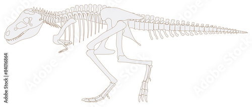 Tyrannosaurus rex dinosaur fossil graphic design in isolated bac © 9'63 Creation