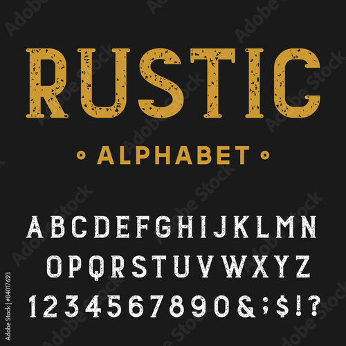 Retro Rustic Alphabet Vector Font