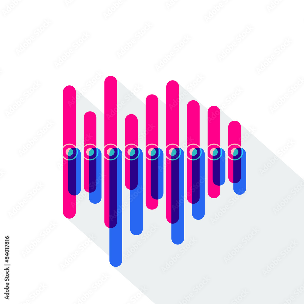 Infographics with asymmetric red and blue bars Infographics with asymmetric red and blue bars