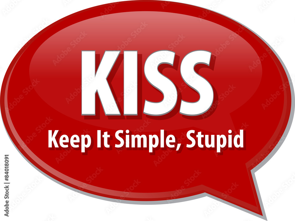 KISS acronym word speech bubble illustration Stock Illustration Adobe