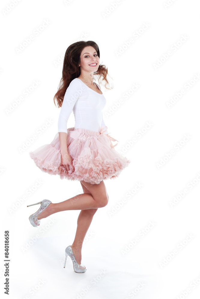 Naklejka premium woman posing in tutu