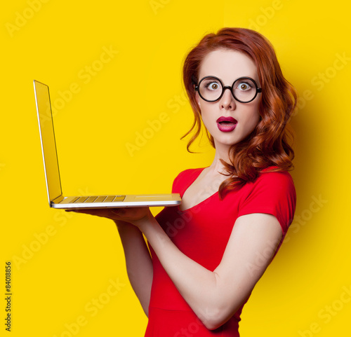 girl with laptop computer