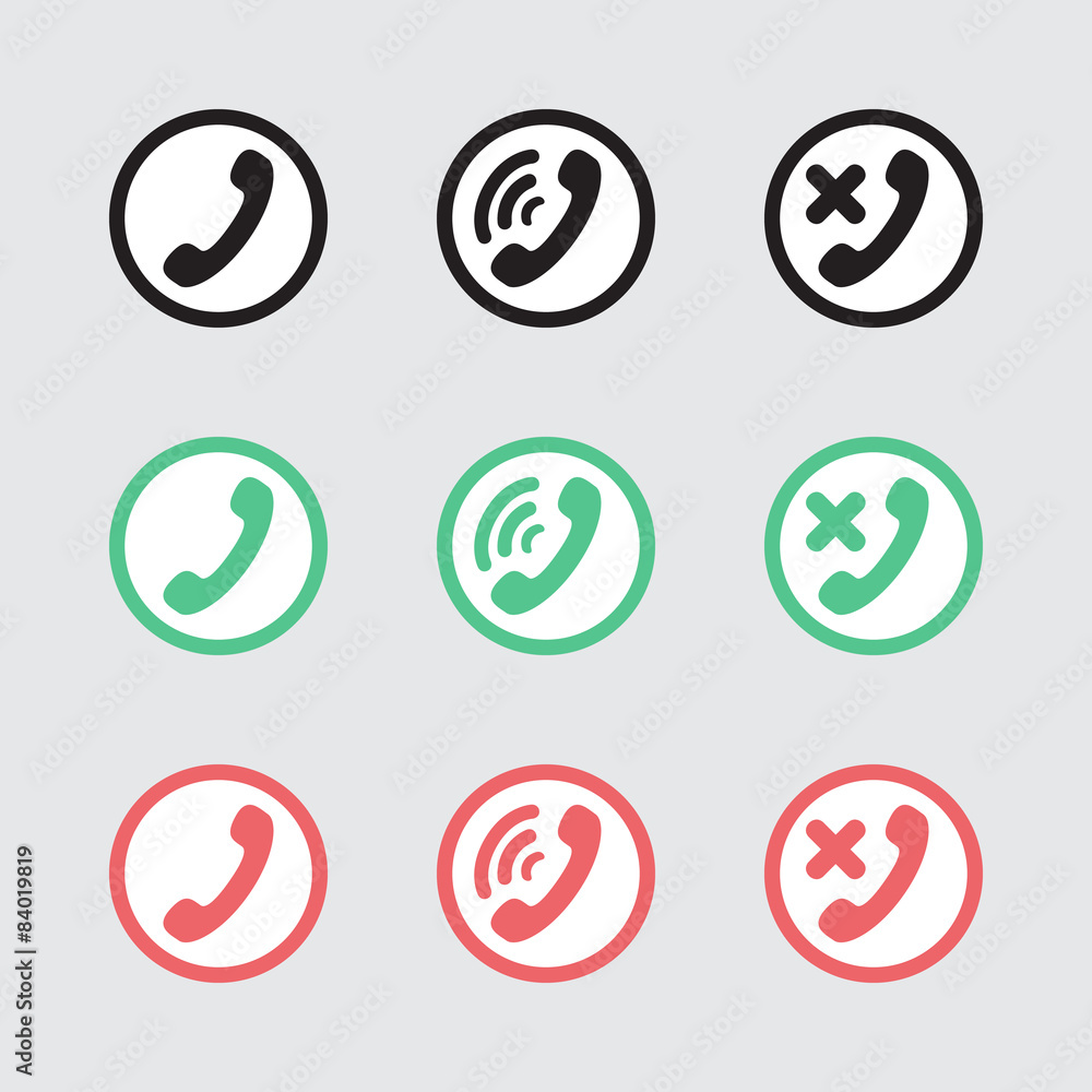 Set of vector icons telephony Set of vector icons telephony