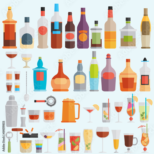 Drinks and beverages icon set