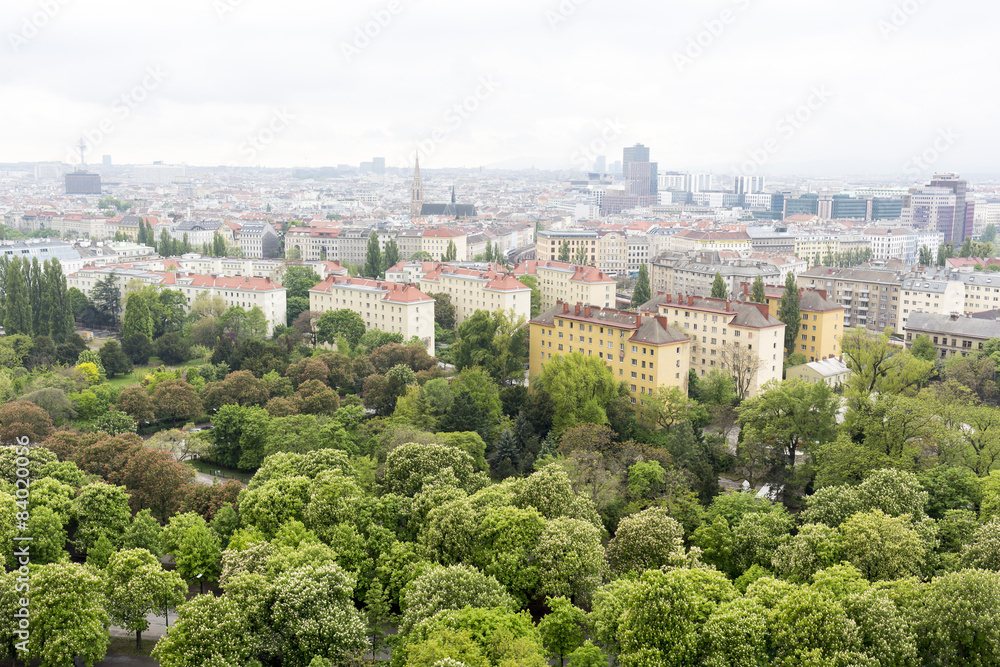 Vienna cityscape aerial view