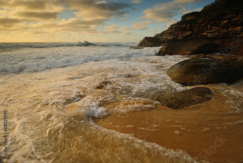 Moody sunrise seascape