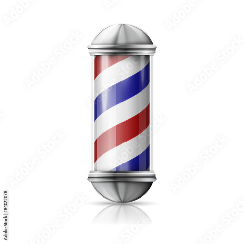 Realistic vector - old fashioned vintage silver and glass barber