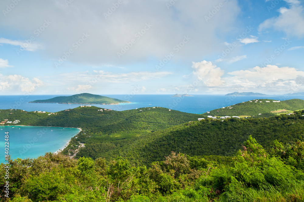 Tropical bay vista - St. Thomas from the Mountains