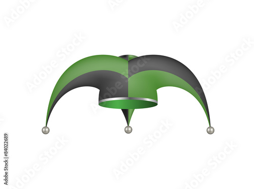 Jester hat in black and green design 