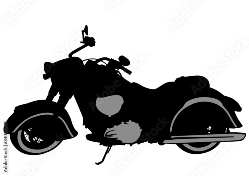Old retro bike on white background