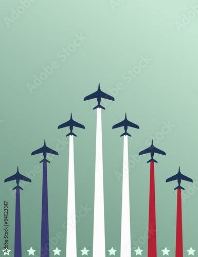 Obraz na płótnie USA themed airplanes flyer w salonie