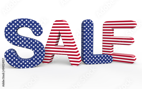 USA themed 3d sale text