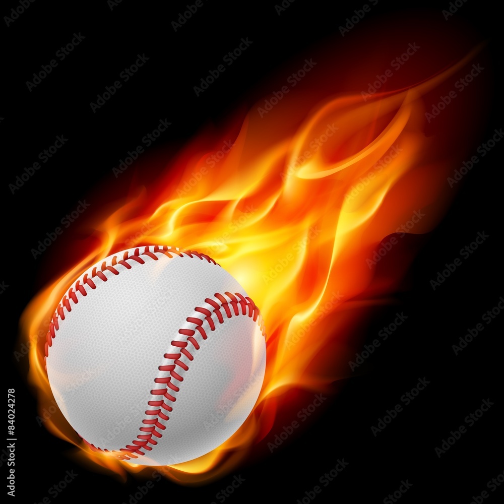 Baseball on fire Baseball on fire