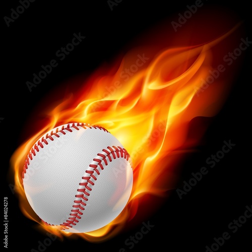 Baseball on fire