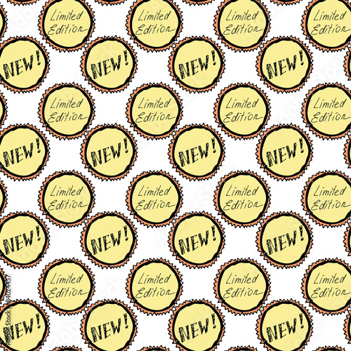 Seamless pattern  new and limited edition labels