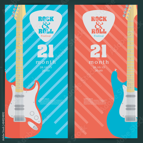 Electric guitar banner background. vector illustration