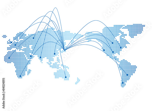 japan map network Vector