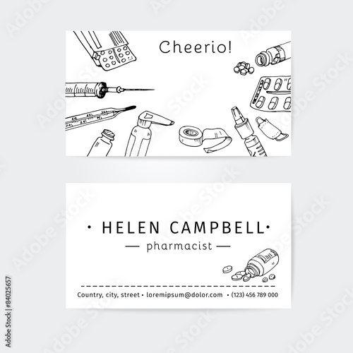 business cards design template for medical advisor  or