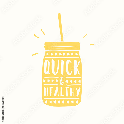 Quick and healthy. Jar silhouette 