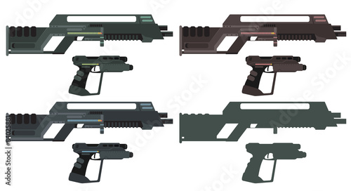 Futuristic Sci-Fi Assault Beam Rifle and Pistol