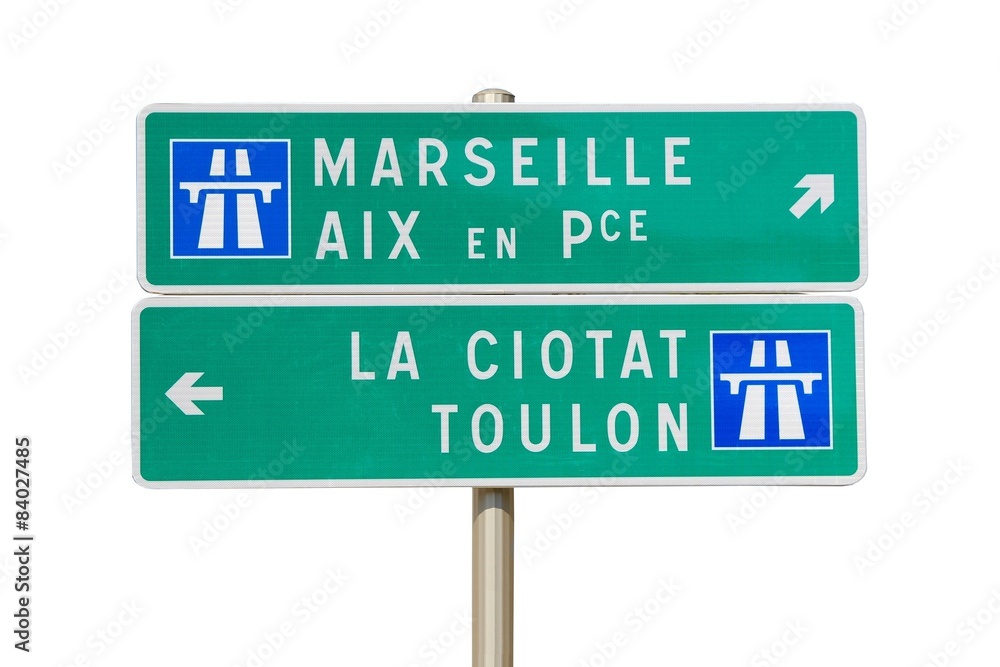 Panneaux indicateurs d'itinéraire vers l'autoroute