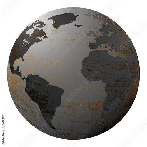 Iron Planet Earth isolated object