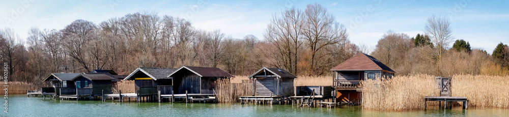 old wooden boathouses