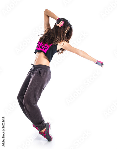 Teenager girl dancing hip hop