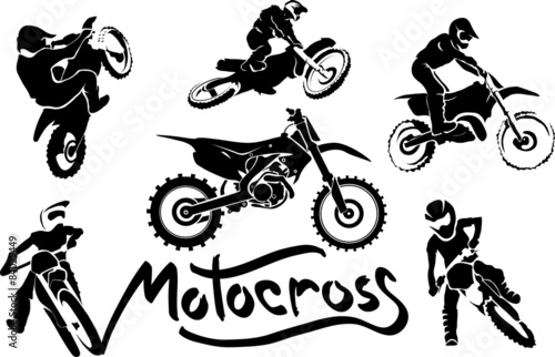 Off road Motorcycle, vector set photo