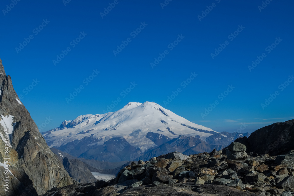 Fototapeta premium Mountains, the North Caucasus. Mount Elbrus.