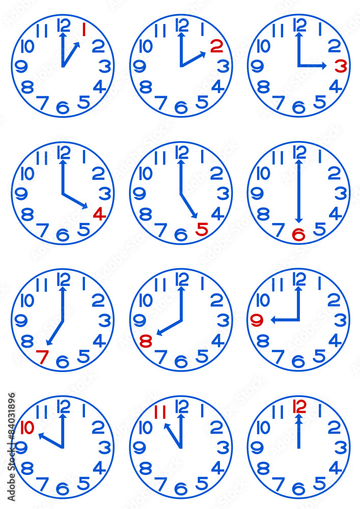 時計の文字盤 時刻のイラスト Stock Illustration Adobe Stock