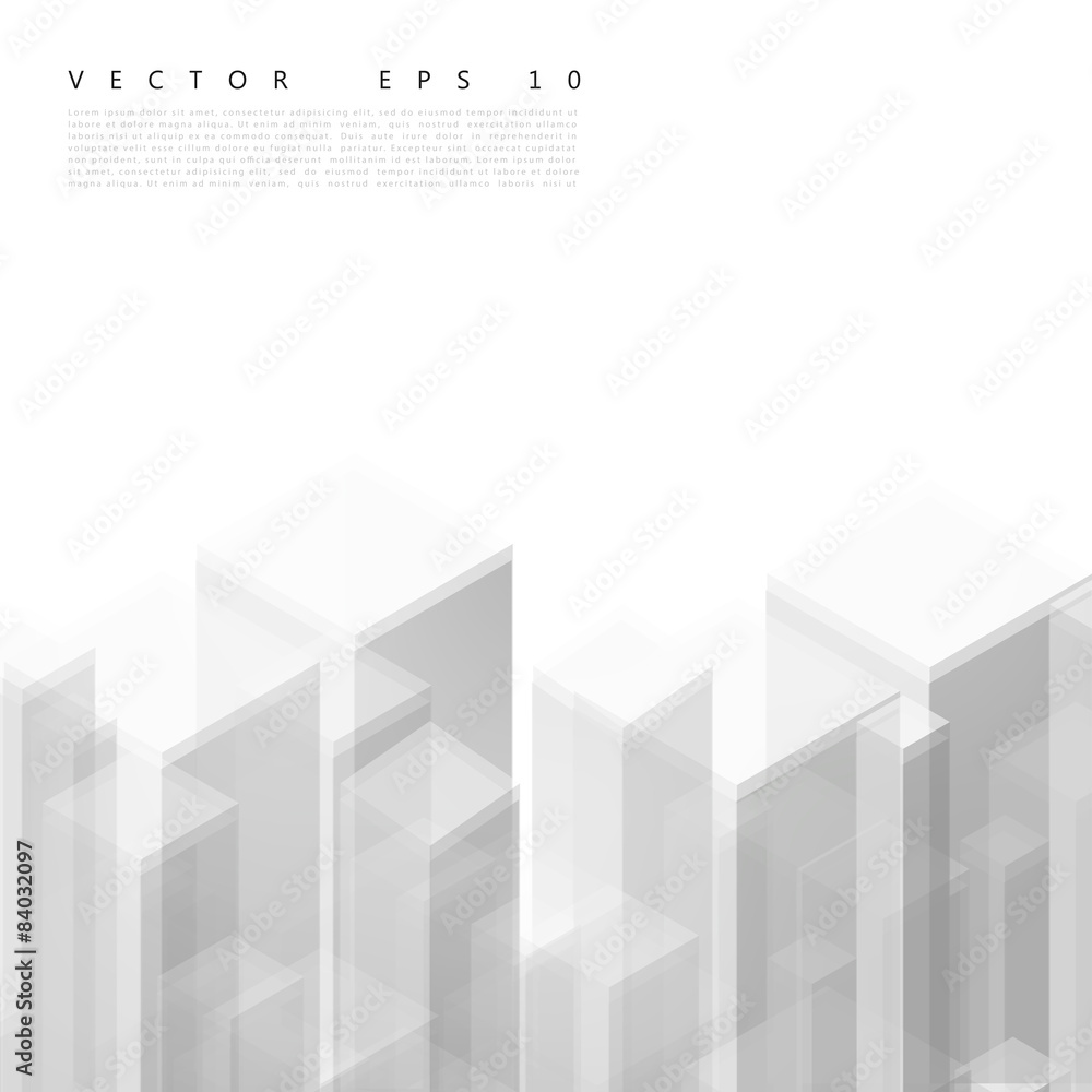 Vector Abstract geometric shape from gray cubes. Vector Abstract geometric shape from gray cubes.