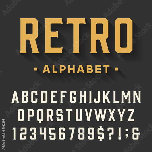 Retro Alphabet Vector Font.
