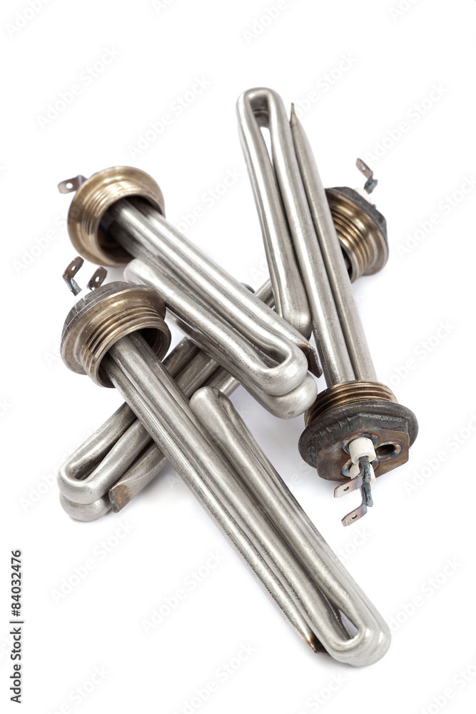 Electric heating elements isolated on white background. Electric heating elements isolated on white background.