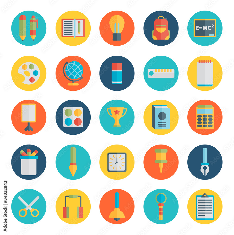 Flat style, education and e-learning vector illustrations Flat style, education and e-learning vector illustrations