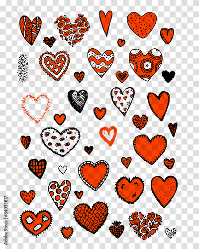 Set of valentine hearts for your design