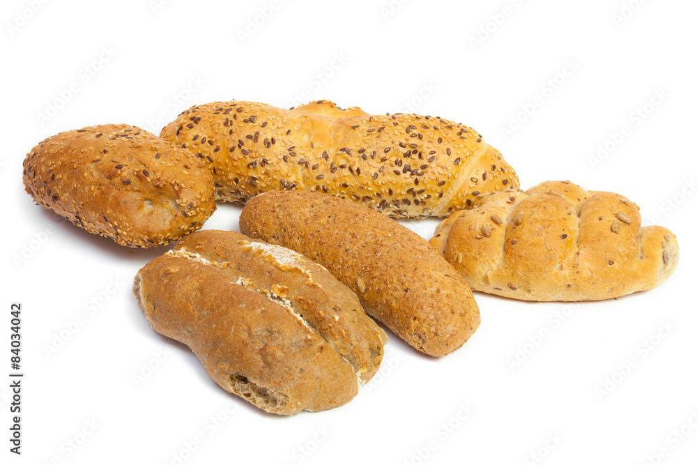 Bread buns isolated on white background Bread buns isolated on white background