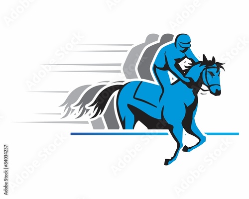 blue horserace image vector