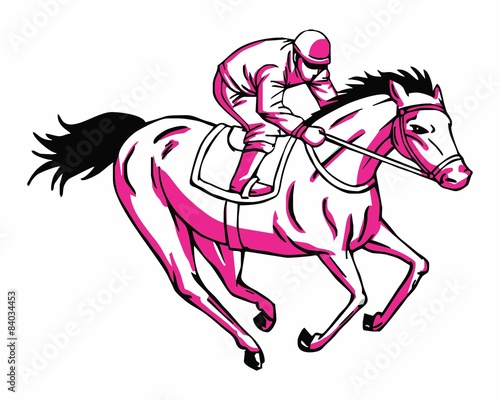 pink horserace image vector
