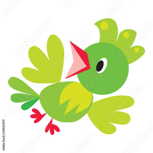Children vector illustration of funny bird or parrot