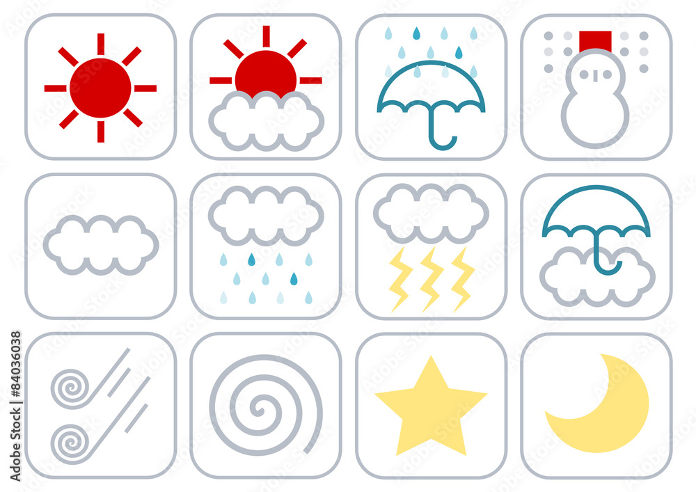 天気 アイコン Weather Icons Stock イラスト Adobe Stock