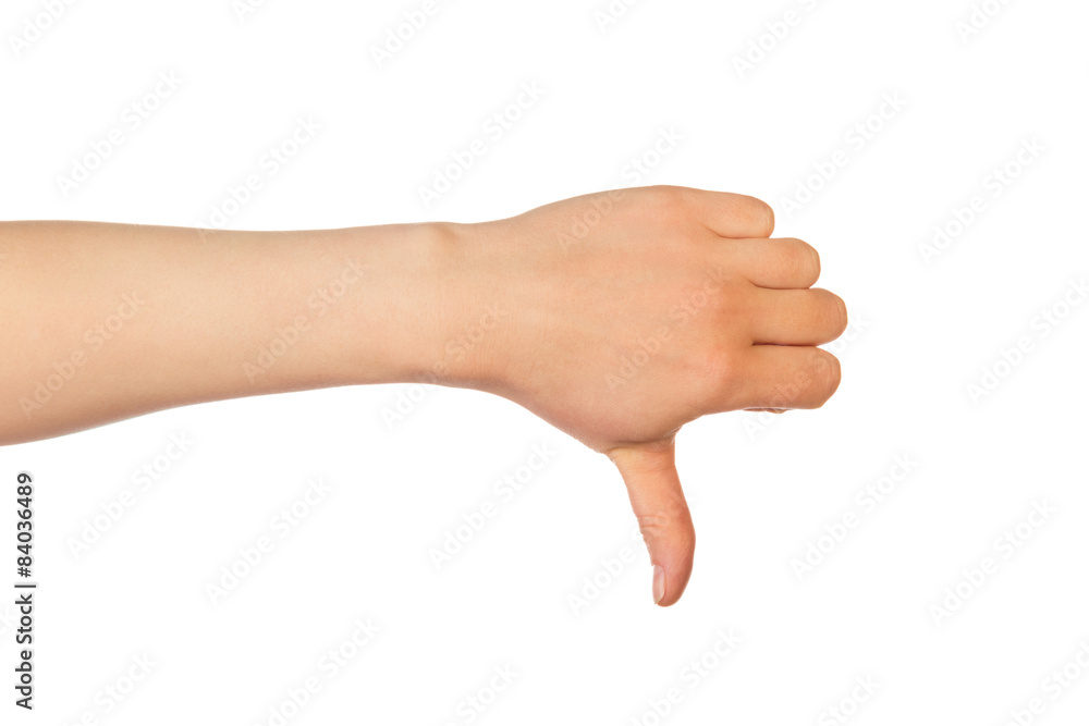 Thumb down hand sign Thumb down hand sign