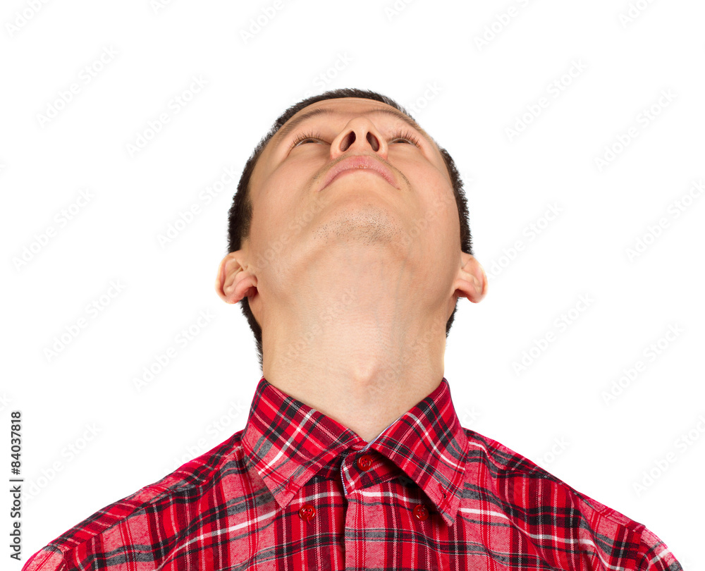Obraz premium Businessman Looking Upwards