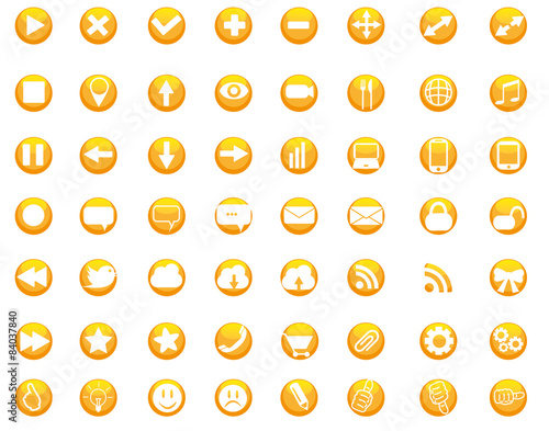 Buttons Icons orange
