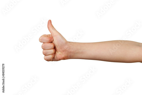 Wallpaper Mural Child hand on white background Torontodigital.ca