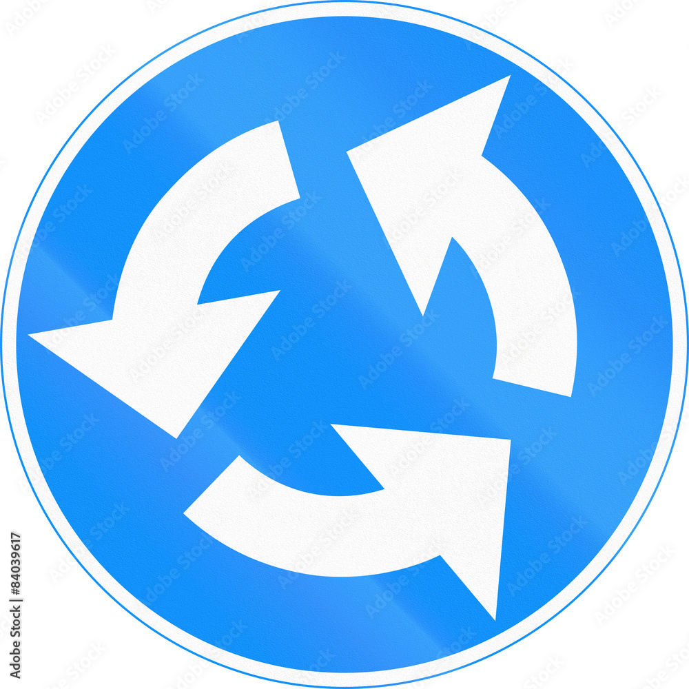 Road sign 416 in Finland - Roundabout mandatory Road sign 416 in Finland - Roundabout mandatory